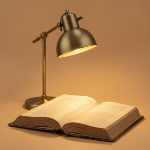 Vintage Antique Brass Clip-On Reading Light